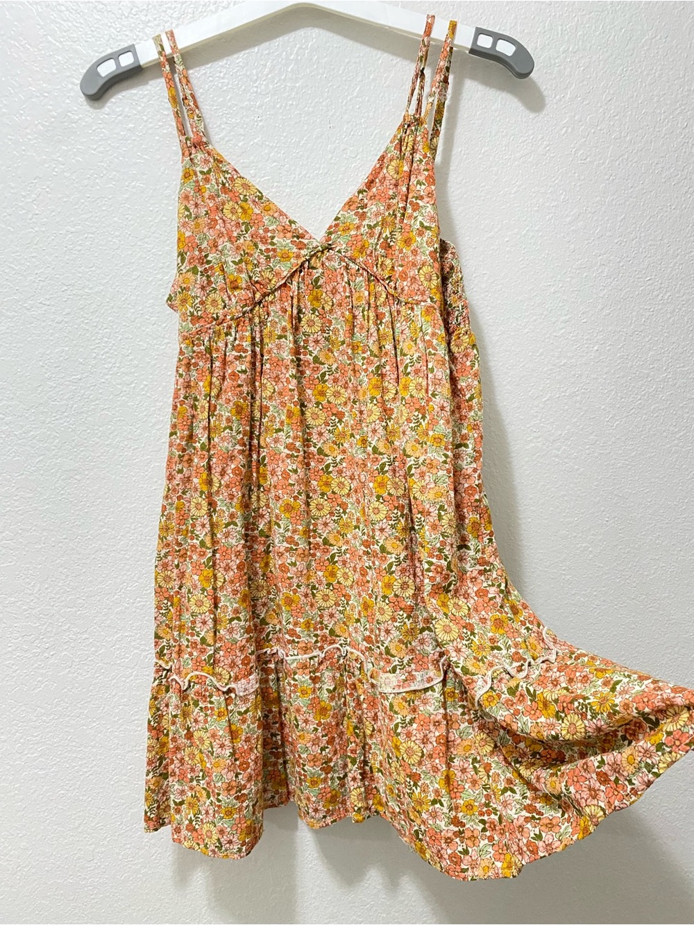 wild fable Floral Sundress in Coral, Yellow and Green